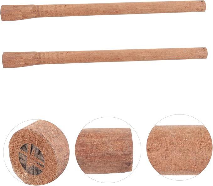 2pcs Wooden Axe Handle Replacement for Camping Woodworking Ax Handle Comfortable Grip Sturdy