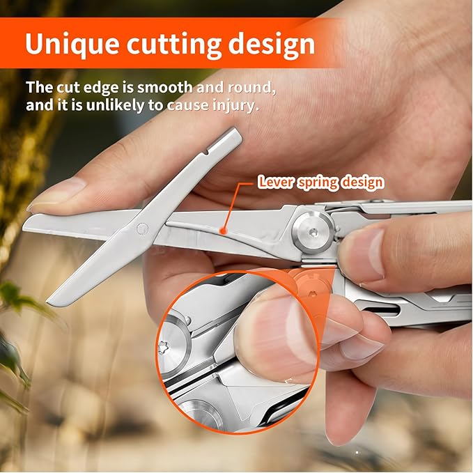 Multitool 17-in-1 Full-Size Lightweight EDC Multi-Purpose Pliers Nylon Bag Camping Knives &amp Tools Tactical Outdoor Gear Mens Gifts Ideas Gifts for Hunters Men who have Everything (Dark Bla