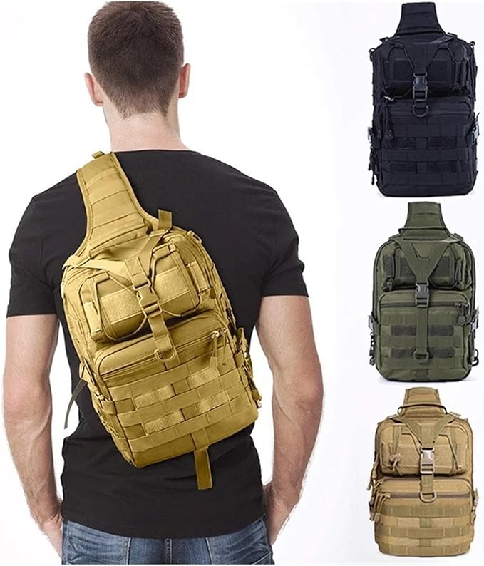 Genérico Tactical Assault Pack Sling Backpacks Waterproof Rucksack BagCompatible for Outdoor Hiking Travelling(Camogreen(Style B))