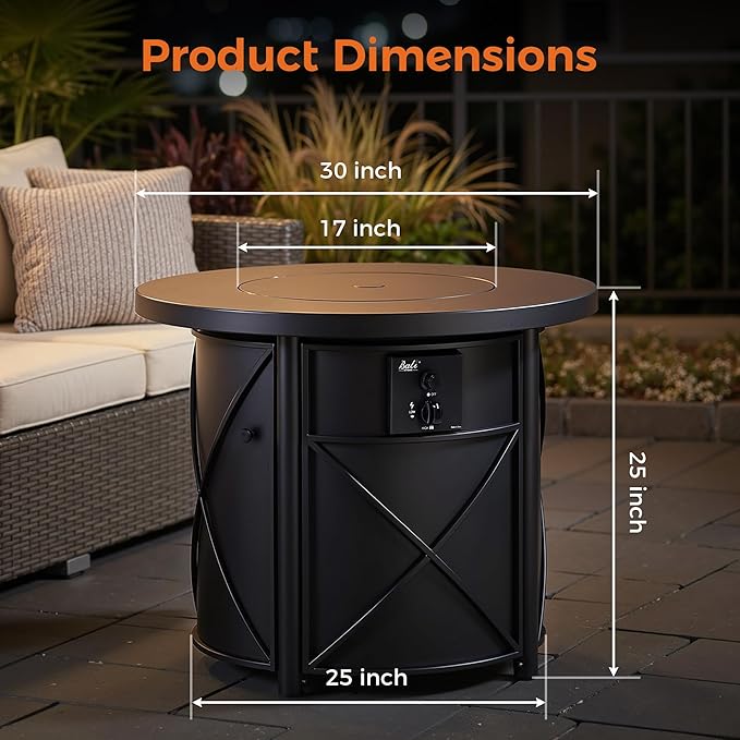 BALI OUTDOORS 50000 BTU Propane Fire Pit for Outdoor 30 in Fire Pit Table Outdoor Round Firepits for Outside Backyard Patio