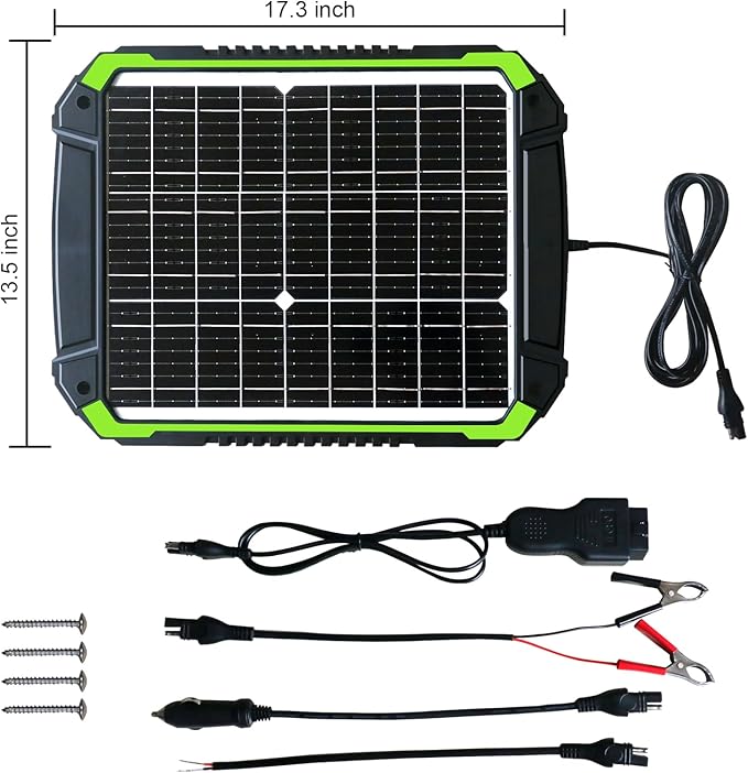 20W 12V Solar Battery Maintainer &amp Trickle Charger Kit for Car Boat RV Trailer Automotive Snowmobile Waterproof Solar Battery Tender with Built-in MPPT Charge Controller