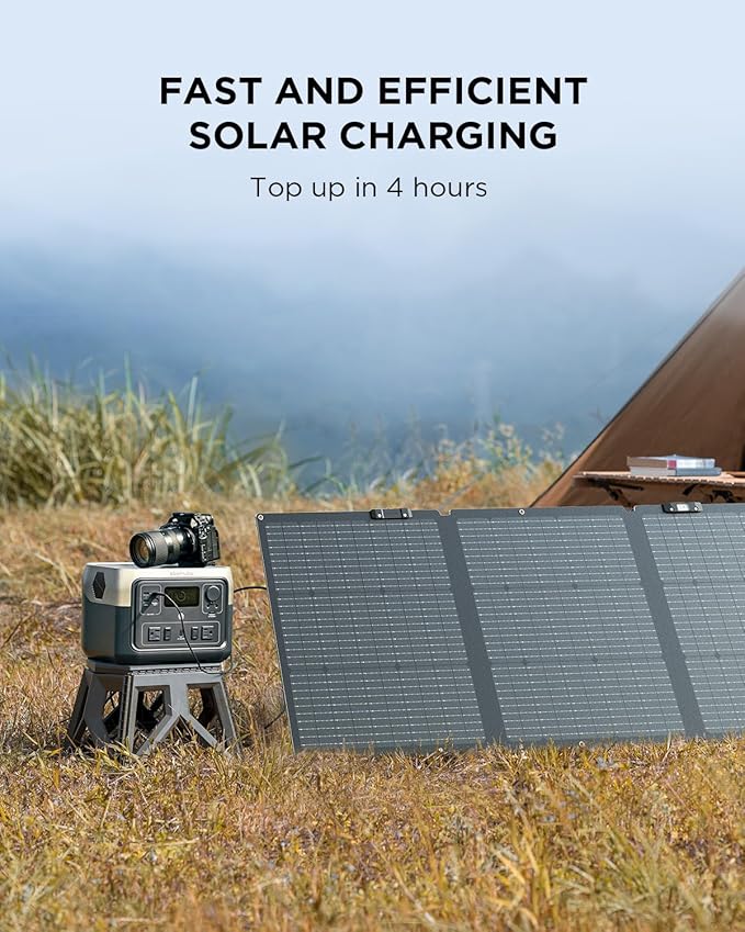 EF ECOFLOW River 2 Max Solar Generator 512Wh Long-Life LiFePO4 Portable Power Station&amp 160W Solar Panel for Home Backup Power Camping &amp RVs 100% Charged in 60m with 3000+ Cycles &amp Up to 1