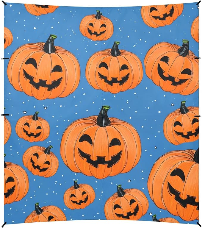 ALAZA Laughing Pumpkin Pattern Beach Tent Sun Shelter Portable Canopy Sunshade for Outdoor Camping Picnics Backyard Fun 10x9 ft