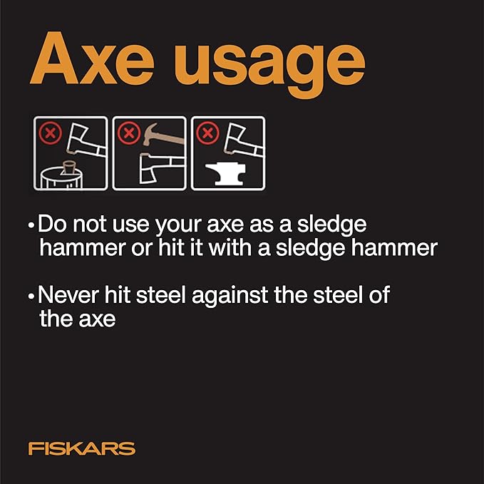 Fiskars X25 Splitting Axe 28 Wood Splitting Axe for Medium to Large Size Logs with Shock Absorbing Handle and Sheath Split Firewood Forged Steel Blade Bushcraft Gear and Camping Hatchet
