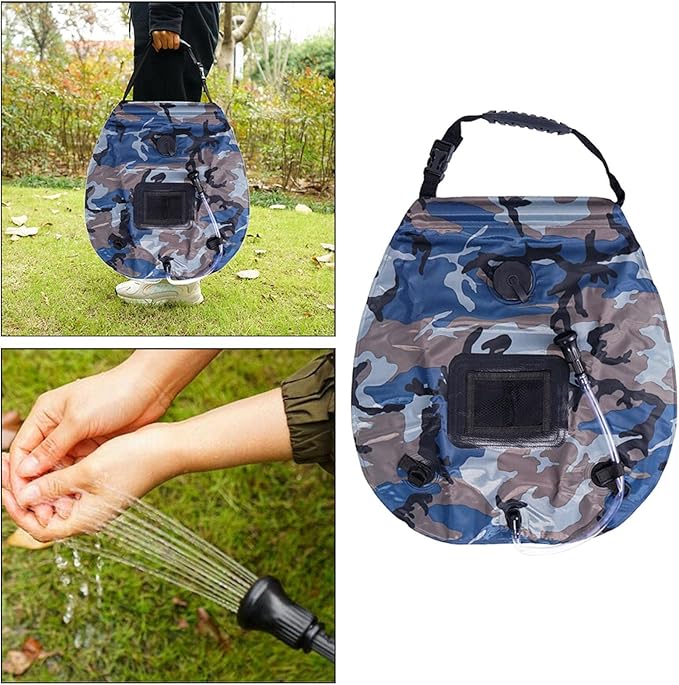 20L Weight Camp Shower Bag with Water Thermometer Rotating Nozzle Leak-Proof Design |Portable Outdoor Camping Solar Shower Climbing Beach Swimming|Hiking Hunting Traveling Heated