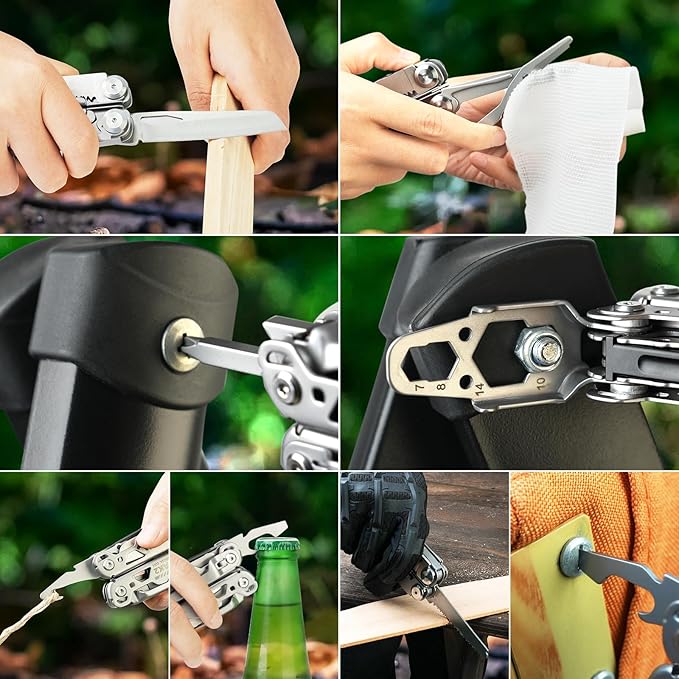 Viperade VAK2 Multitool 20 In 1 Stainless Steel Multi Tool Pliers Pocket Knife with Self-Locking Foldable Heavy-duty Multitools with Scissors and Screwdriver Bits Set for Hiking Camping Repair