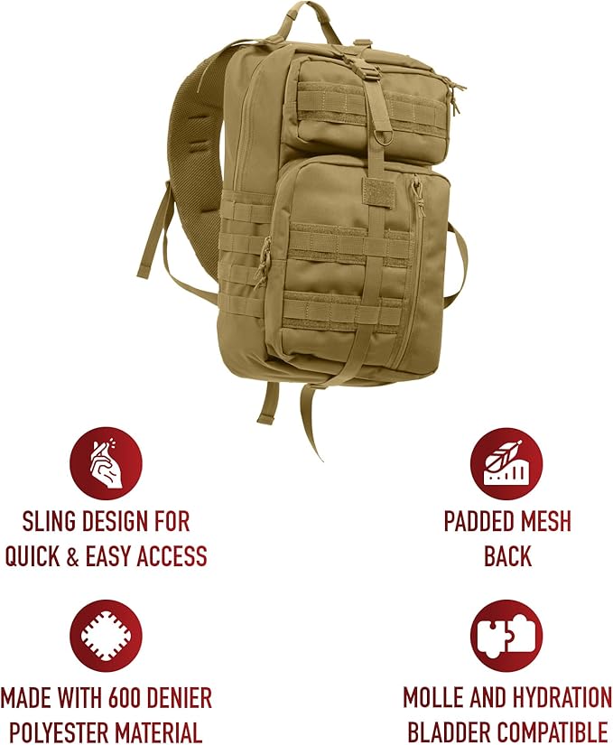 Rothco Tactisling Transport Pack - Crossbody CCW MOLLE Bag (Coyote Brown)