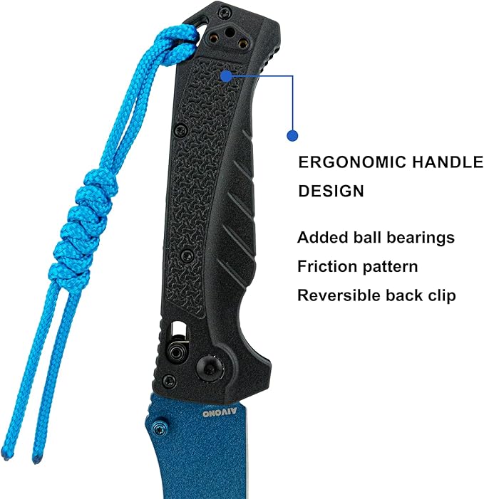 Pocket Knife 8CR13 Steel Folding Knife Reversible Deep Carry Clip for EDC Outdoor Camping Hiking
