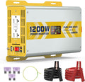 XWJNE 1200W Pure Sine Wave Power Inverter 12V DC to 120V GFCI AC Converter with LCD Display for Home RV Truck Off-Grid Solar Power