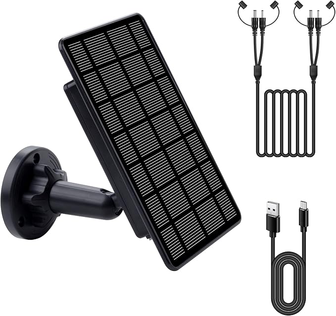 3W Trail Camera Solar Panel with Build-in 5000mAh Rechargeable Lithium Battery Solar Battery Charger Kit for Hunting Game Cameras or Deer Feeder Accessory 12V/1A 6V/2A IP65 Waterproof Solar Panel