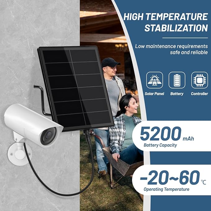 D5 3 in 1 Mini Solar Panel PackOutdoor 5w Power Solar Charger Built in Controller5200mah 2-Lithium Battery with Dc5521 Output 12v for Led Lights Security Monitoring Trail Cameras