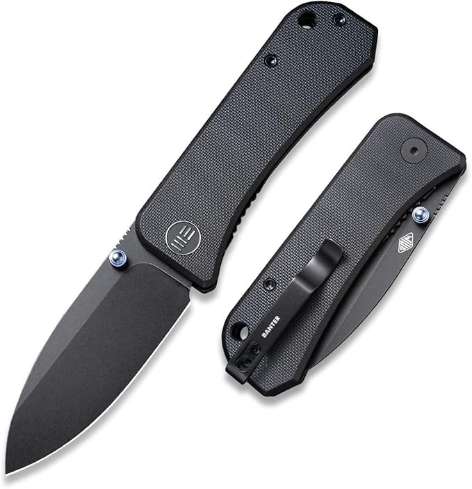 WeKnife Banter Pocket Knife for EDC Ben Petersen Folding Knife with 2.9”S35VN Blade Titanium Thumb Stud Opener 2004B (Black)