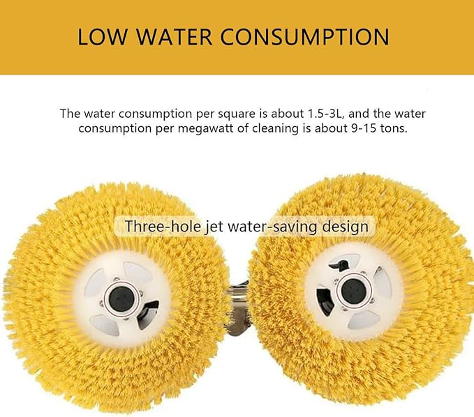 110V-240V Solar Panel Cleaning Rotating BrushPhotovoltaic and Solar Panels Water Fed Brush Electric Spin Scrubber for Window GlassSolar Panel2M