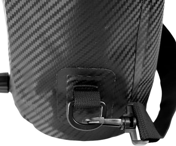 YakAttack 5L Roll-Top Drybag with Air Valve - Black Carbon | Waterproof Marine Dry Bag for Kayaking Boating &amp Paddleboarding | Heavy Duty Small Drybag for Gear Protection | Compact Kayak Storage