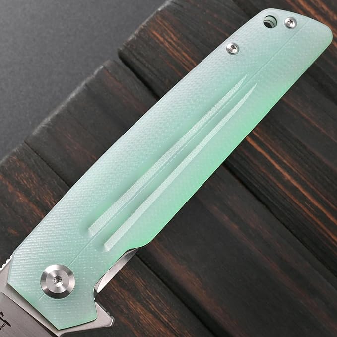 Sitivien ST152 Folding KnifeK110(D2) Steel Blade with G10 Handle EDC Tool Knife for Outdoor CampingHikingFishing(Jade)