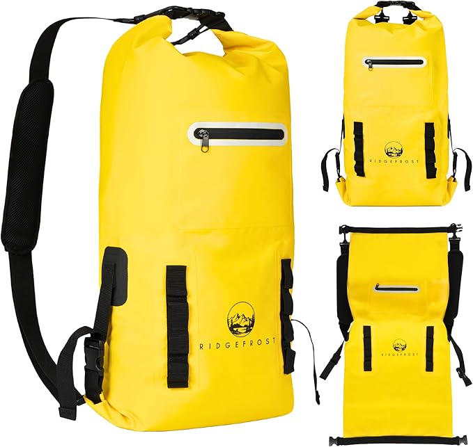 Ridgefrost 20L Dry Bag | Waterproof w/2 Compartments | Dry Bag for Beach &amp More | Lightweight Roll-Top &amp Roll-Bottom backpack
