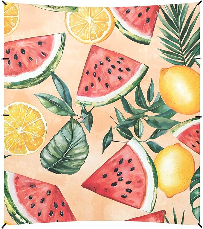 ALAZA Watermelon Lemon Pattern Beach Tent Sun Shelter Portable Canopy Sunshade for Outdoor Camping Picnics Backyard Fun 10x9 ft