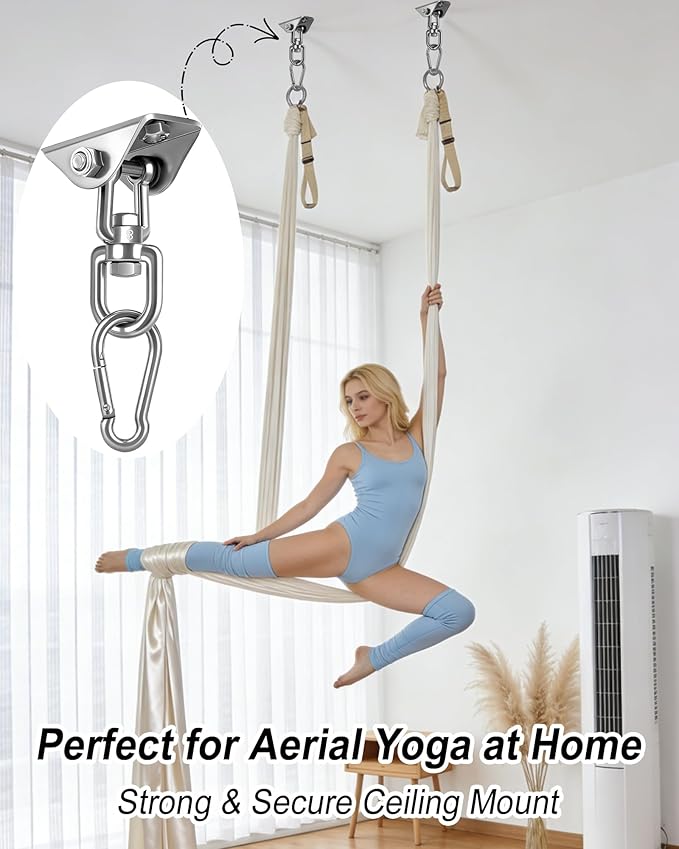 Yose Porch Swing Hanging Kit Heavy Duty 2000lbs Stainless Steel Easy to Install Swing Hardware with Ceiling Hooks Hammock Hooks for Indoor Outdoor Patio Garage