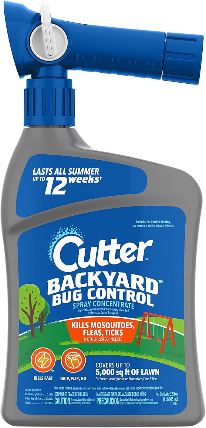 Mosquito &amp GNAT Barrier - Concentrate -1/2 Gallon Natural (031-6) &amp Cutter Backyard Bug Control Spray Concentrate Mosquito Repellent Kills Mosquitoes Fleas &amp Listed Ants 32 fl Ounce