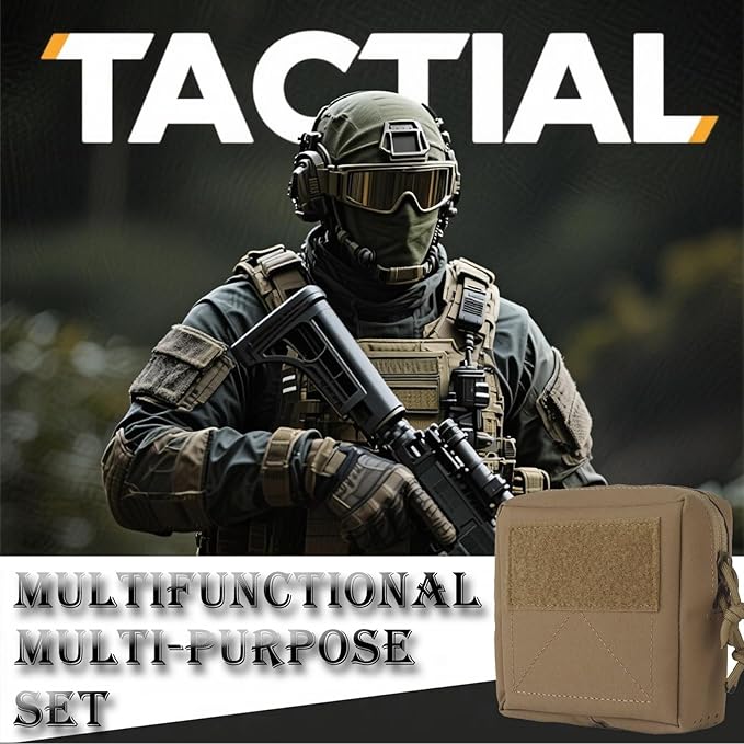 Tactical Molle Admin Pouch Multifunctional Outdoor Sports and Leisure Waist Bag Small GP General Purpose Pouches with Loop Panel for Vest Gun Belts Backpack Etc