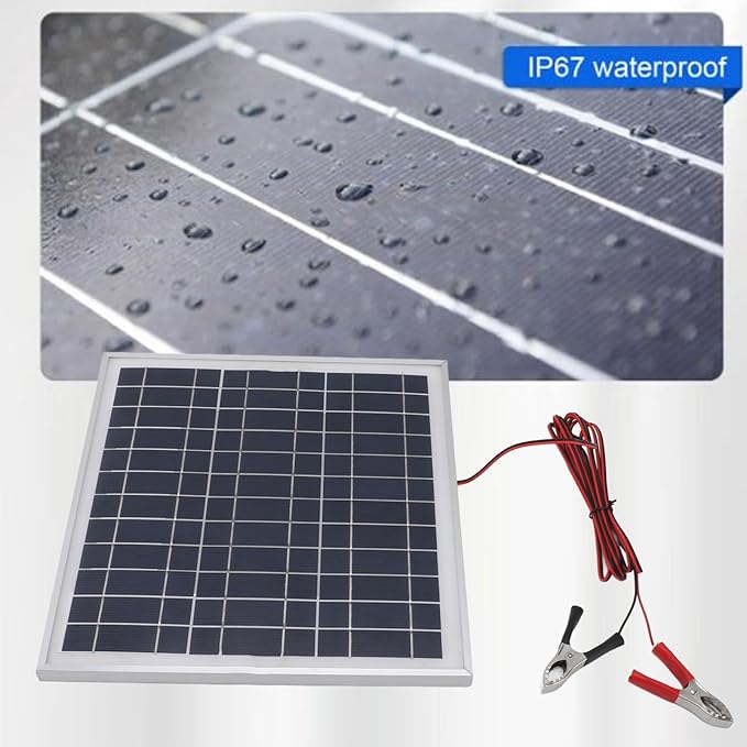 50W Solar Panel High Efficiency Monocrystalline Silicon Solar Panel with Battery Clips for Camping Hiking Outdoor Charging for RV Vehicle