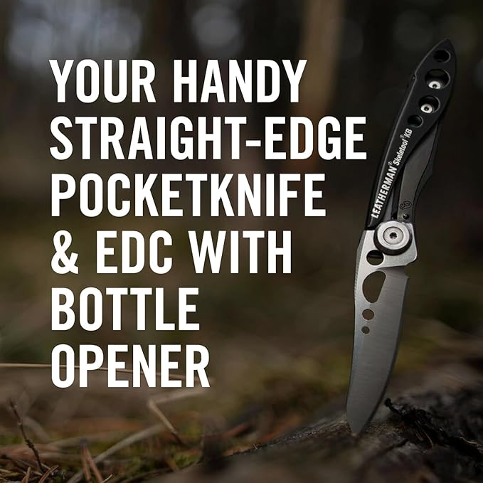 LEATHERMAN Skeletool KB Pocketknife with Straight Edge Stainless Steel Blade and Bottle Opener Black