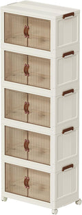 Collapsible Storage Bins with Lids - Stackable Plastic Closet Organizers for Clothes and Home Organization White (5-rack 9 Gal/rack)