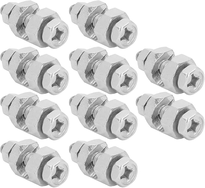 Focket 10PCS Solar Panel Photovoltaic Nut and Solar Earthing Ground Clip Cable Clamp for Bare Wire Safe On Coupling Earthing Ground Lug Cable Clamp Ground Clamp Fasteners Clip