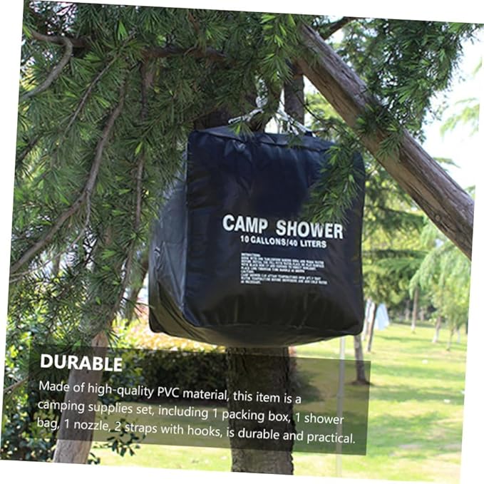 KESYOO Portable Solar Shower Bag 5 Gallon Camping Shower Solar Heating Outdoor Use Lightweight for Camping Hiking and Travel