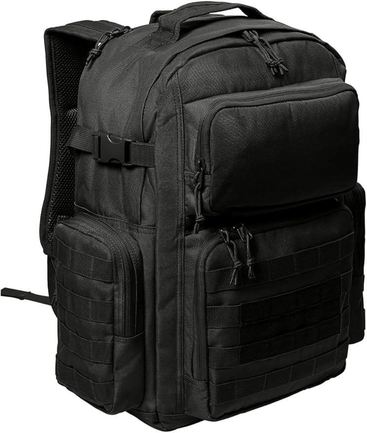 Tactical Gear bag Heavy Duty Duffel Gym bag/Tactical Backpack Custom Embroidered with your own text (Black Backpack)