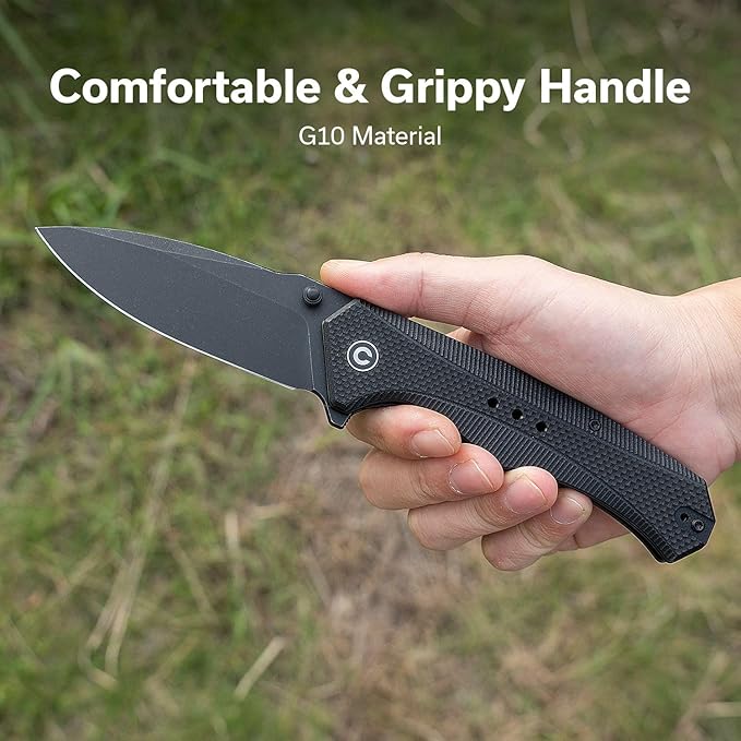 CIVIVI Photonix EDC Pocket Knife Folding Knife with 3.7 14C28N Blade G10 Handle with Pocket Clip for Men Women Camping Hiking Fishing Knife C23081B-1 Black