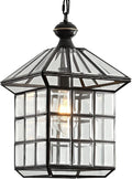 Milaii Copper Bronze Outdoor Pendant Light Fixtures Exterior Lantern Pendant Lighting Oil Rubbed Bronze Waterproof Hanging Porch Light with Clear Glass Anti-Rust Patio Entryway Outdoor Chandelier