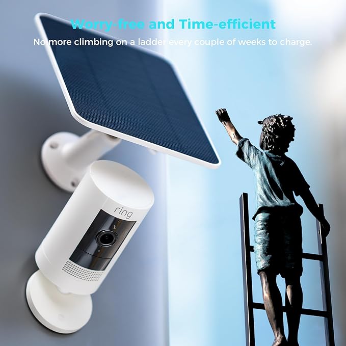Vicohome 5V Solar Panels for Security Cameras for Bird Feeder 23% Energy Conversion Rate9.8Ft Cable USB C &amp Micro-USB Compatible Weather Resistant 360° Adjustable Bracket for Tapo Eufy Aosu .