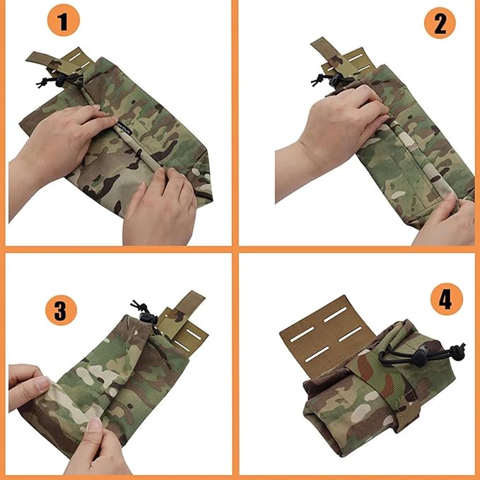 Tactical Folding Dump Pouch Utility Tool Bag Molle Drawstring Ammo Mag Pouch for Vest Tactical Backpack
