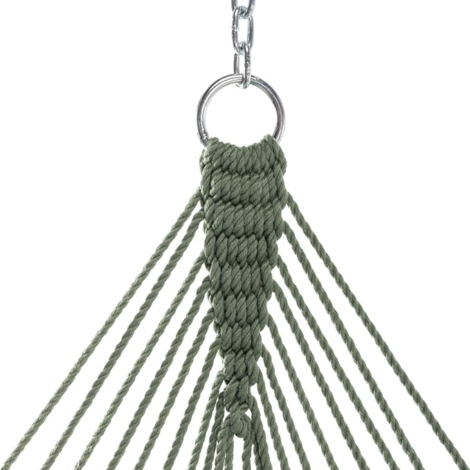 Hatteras Hammocks Small Meadow DuraCord Rope Hammock – 11 ft. x 45 in. 450 lb Capacity Cumaru Spreader Bar Zinc-Plated Hardware Handcrafted in The USA