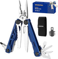 WORKPRO 24-in-1 Mutitool Stainless Steel Multitool Pliers with Pocket Knife and Screwdrivers EDC Self-locking Multi Tool with Sheath Belt Clip for Outdoor Activities Gifts for Men Blue