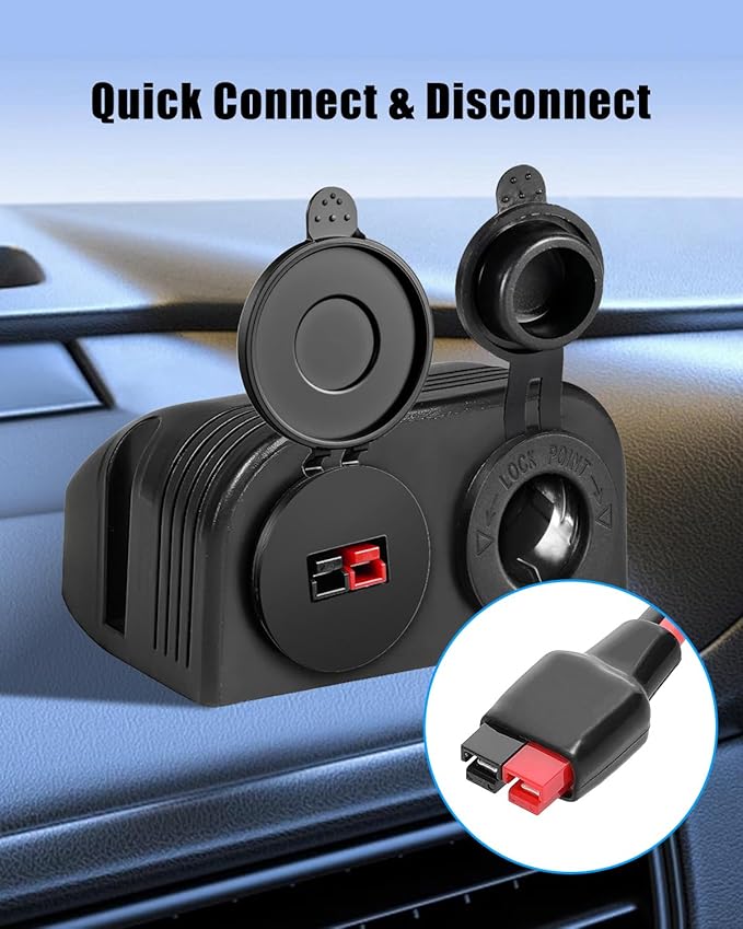 PP15 Power Pole Connector Fit for Anderson Connectors with Weather Tight Cover Waterproof Single Housing Power Pole Cover for 12V/24V Car Truck Boat RV (2 PCS)