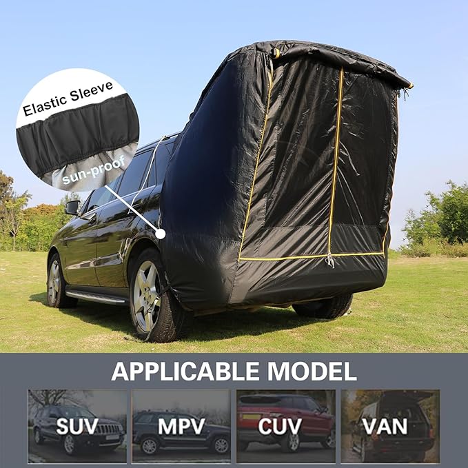 SUV Tent Car Awning UPF 50++ with Portable Waterproof Storage Bag Tear-Resistant Large Space Good Vision Smooth Ventilation Suitable for Outdoor Beach Camping Auto Canopy Shade…