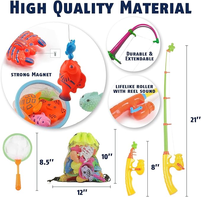 Magnetic Fishing Toys for Kids + Portable Camping Shower