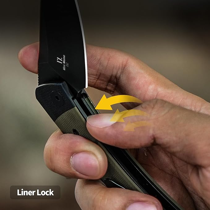 Kizer Mini Momo EDC Pocket Knife 3.2” D2 Blade Pocket Folding Knife with G10 Handle Front Flipper EDC knife with Pocket Clip for Men Women Camping Hunting Survival Knives V3663M2
