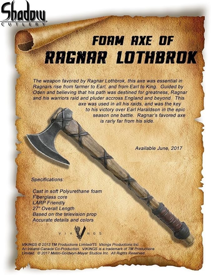 Shadow Cutlery Viking Foam Battle Axe of Ragnar Lothbork LARP Item