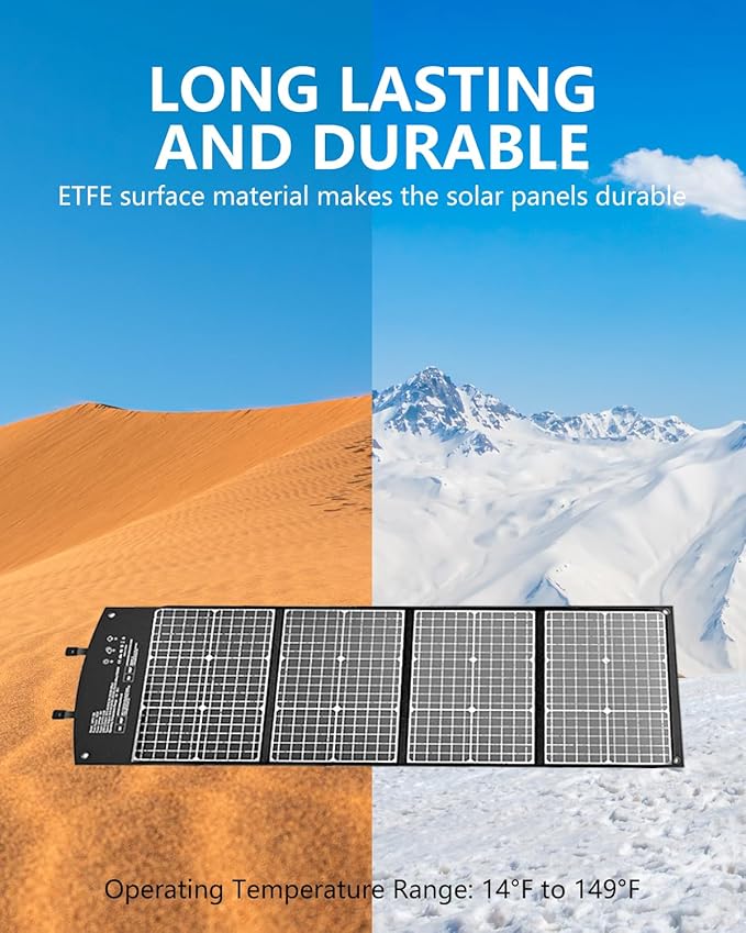 ELECAENTA 120W Portable Solar Panel for Jackery/EF Ecoflow/Bluetti/Anker Power Station 25% Conversion PD45W DC USB QC3.0 Foldable Solar Charger for Outdoors RVs Camping Off Grid
