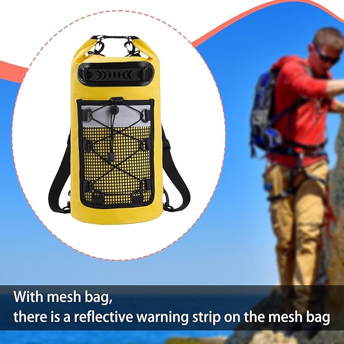 Waterproof Dry Bag Backpack 30L IPX6 Lightweight Storage Bag for Kayaking Swimming Hiking Camping Fishing- Yellow