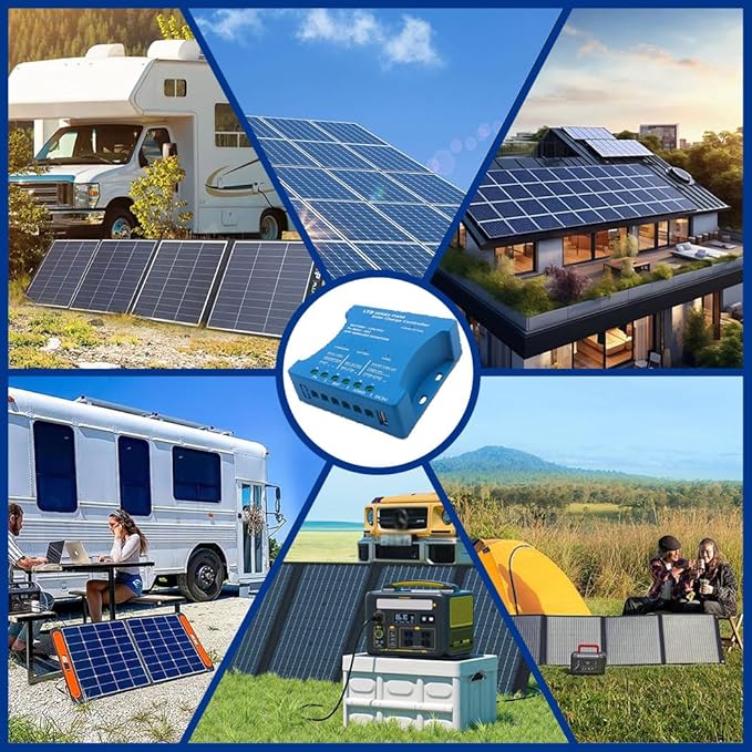 20A Solar Charge Controller 12V/24V Auto with APP Remote Monitoring PWM Solar Panel Regulator for LiFePO4/Lithium/Lead-Acid Batteries &amp USB 5V/1.5A Output | 7 Protections &amp Timer Settings
