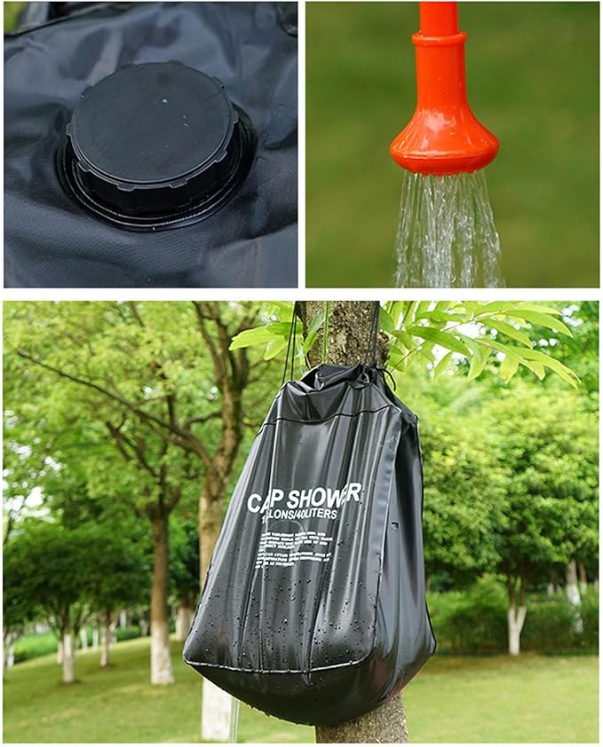 Solar Shower 40L Portable Cam Shower with vable Hose Thickened Solar Heating for oor Hiking Beach Swimming T Includes Rope and Hose