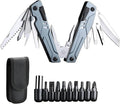 Multitools 20-in-1 Full-Size Lightweight EDC Multi-Purpose Pliers Folding Knife Nylon Bag Portable Tools Men Gift Ideas Equipment for Emergencies Hiking and Outdoor Camping (Blue)