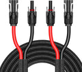 33Ft 10AWG Solar Cable Extension with Protection Cover Solar Wire with Tool-Free Solar Connectors IP68 Waterproof PV Cable Solar Panel Extension Cable 10Gauge for Home Boat RV Solar Panels(33ft)