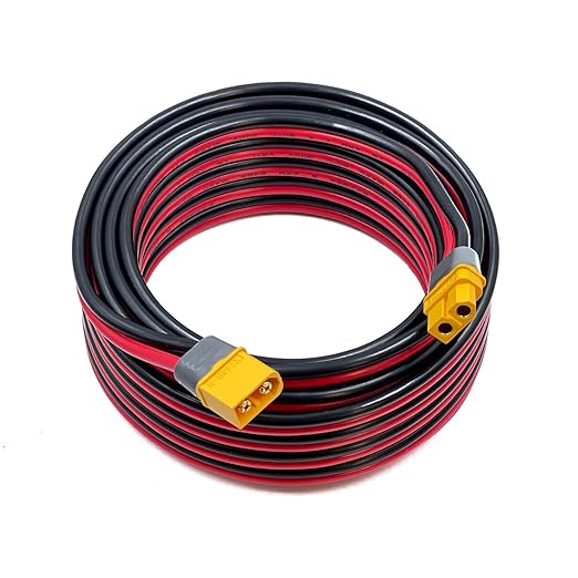 XT60 Extension Cable 12AWG XT60 Female to Male Connector Adapter Compatible for Power Station Solar Panel RC Battery (20FT)