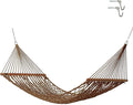 Hatteras Hammocks Small Amtique Brown DuraCord Rope Hammock – 11 ft. x 45 in. 450 lb Capacity Cumaru Spreader Bar Zinc-Plated Hardware Handcrafted in The USA