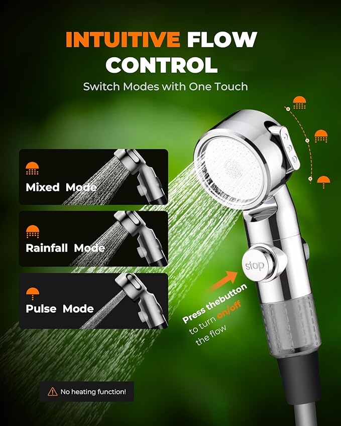 Portable Shower for Camping Compact Outdoor Shower with Temperature Display &amp EPS IPX7 Waterproof with 3-Mode Head Rechargeable Shower Pump for Hiking Beach Pet RV &amp Camp Accessories